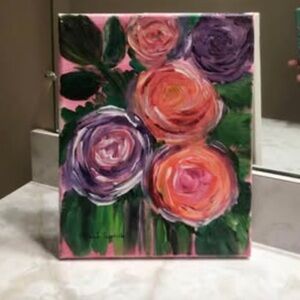 Beautiful Floral Canvas Painting by Cleveland Artist (8x10”)